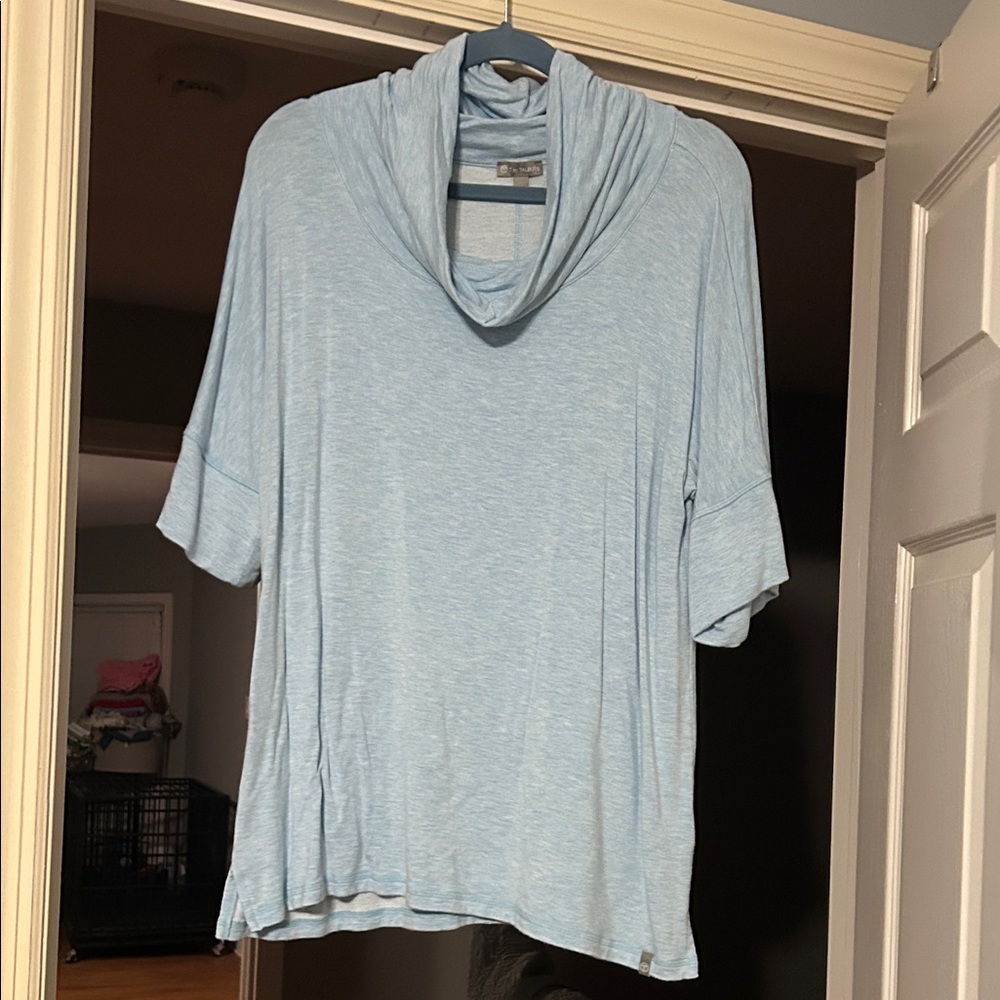 Talbots Soft Blue Cowl Neck Top